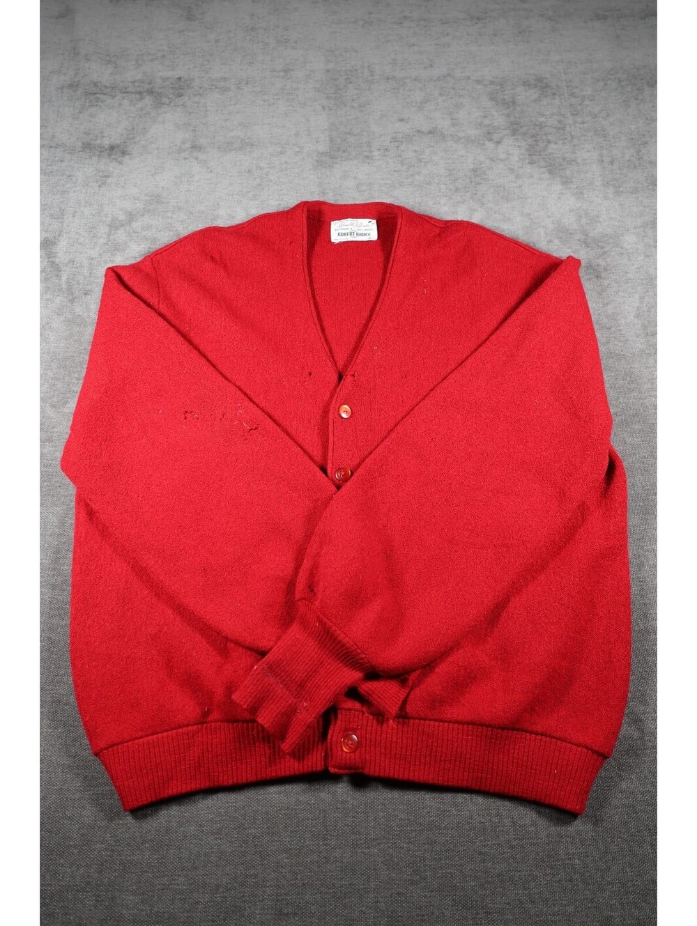 Robert Bruce Red Wool and Alpaca Blend Cardigan Sweater XL